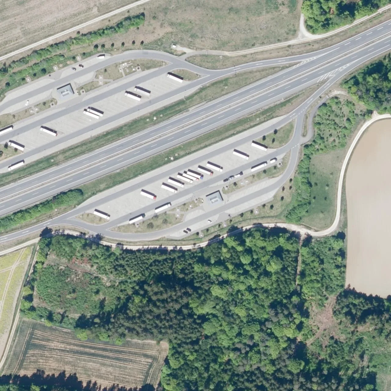 Aerial photo (orthophoto) of truck parking Paradiestal Süd from 2025