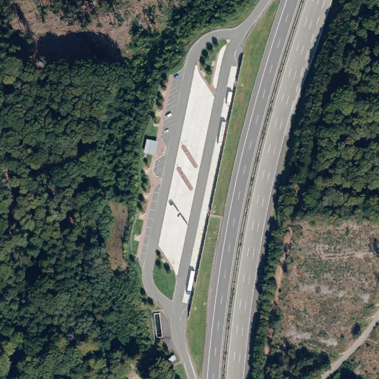 Aerial photo (orthophoto) of truck parking Duwelsiepen from 2023