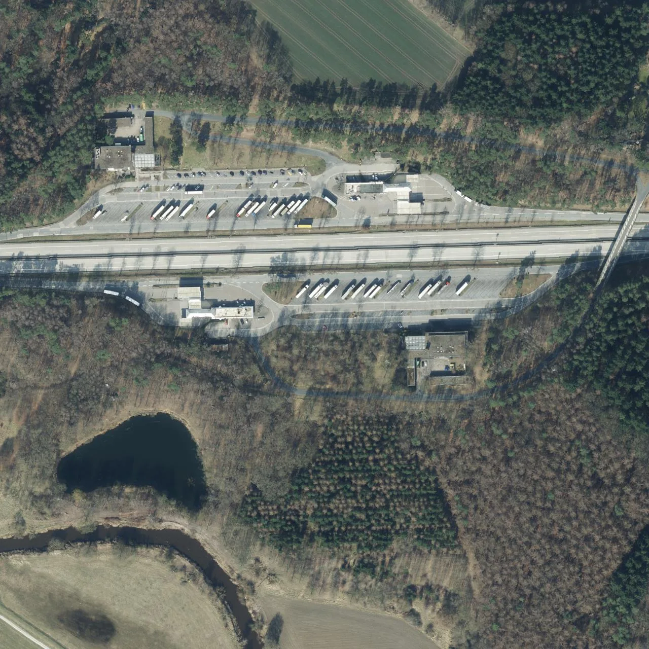 Aerial photo (orthophoto) of truck parking Wildeshausen Süd from 2023