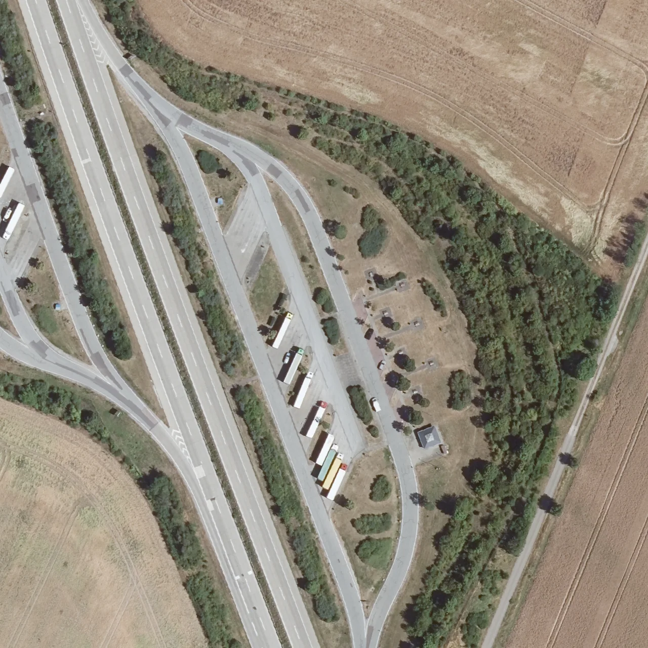 Aerial photo (orthophoto) of truck parking Alter Postweg Ost from 2025