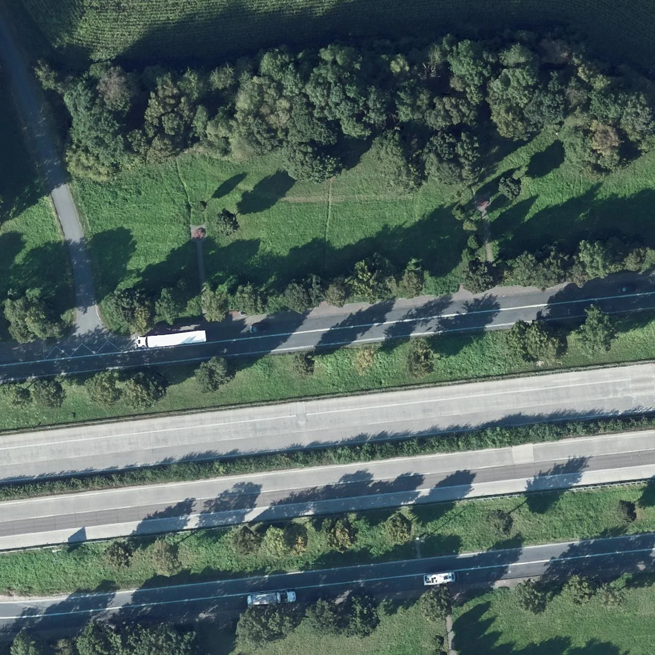 Aerial photo (orthophoto) of truck parking Völlinghauserflur from 2024