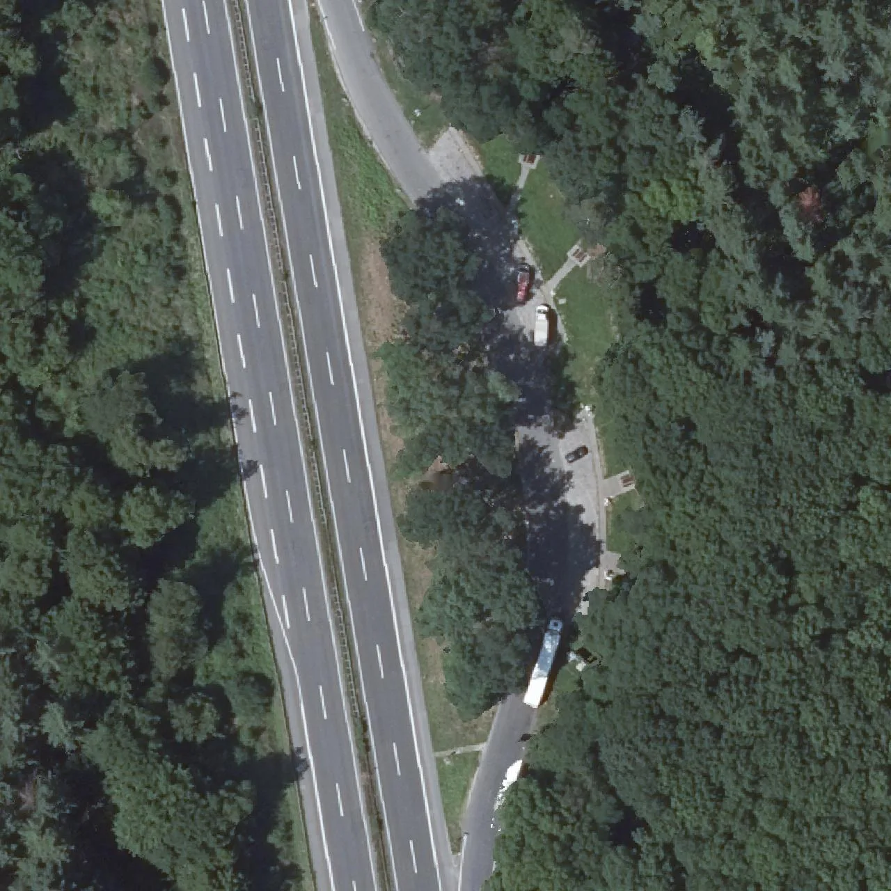 Aerial photo (orthophoto) of truck parking Forsthaus from 2023