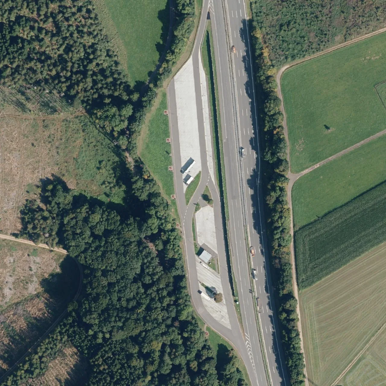 Aerial photo (orthophoto) of truck parking Brachtsiepen from 2023