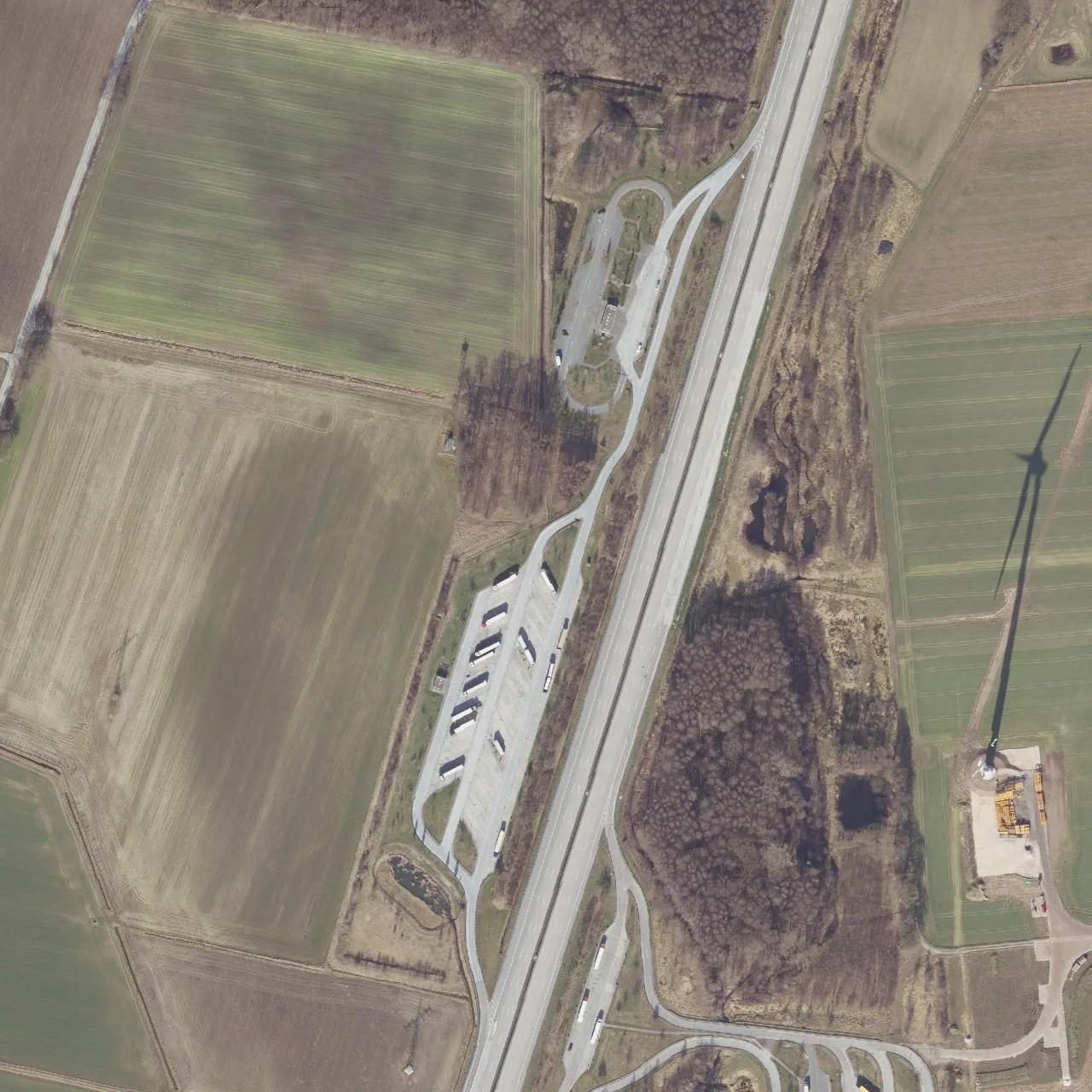 Aerial photo (orthophoto) of truck parking Cappeln Hagelage West from 2025