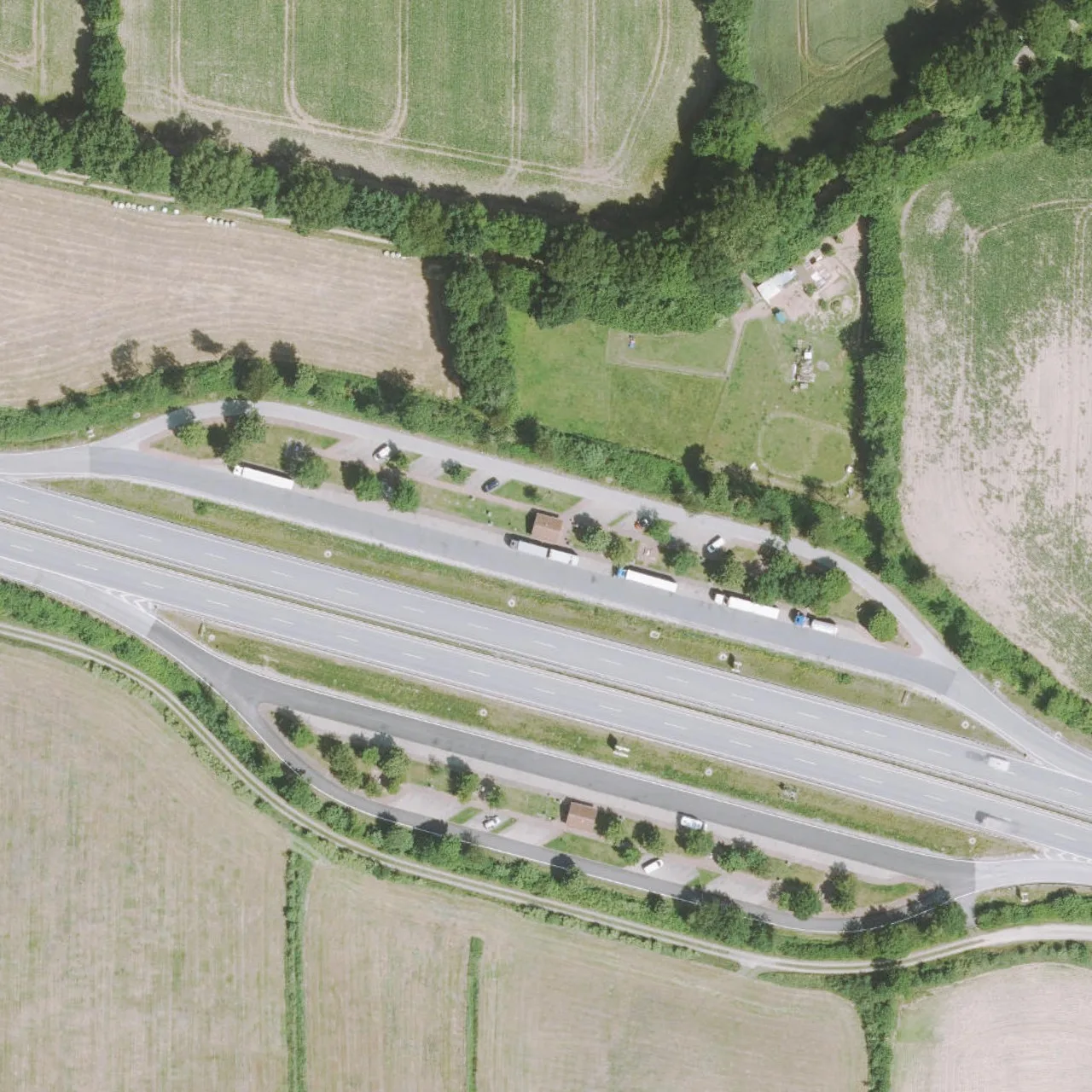 Aerial photo (orthophoto) of truck parking Schwisseler Kamp from 2025
