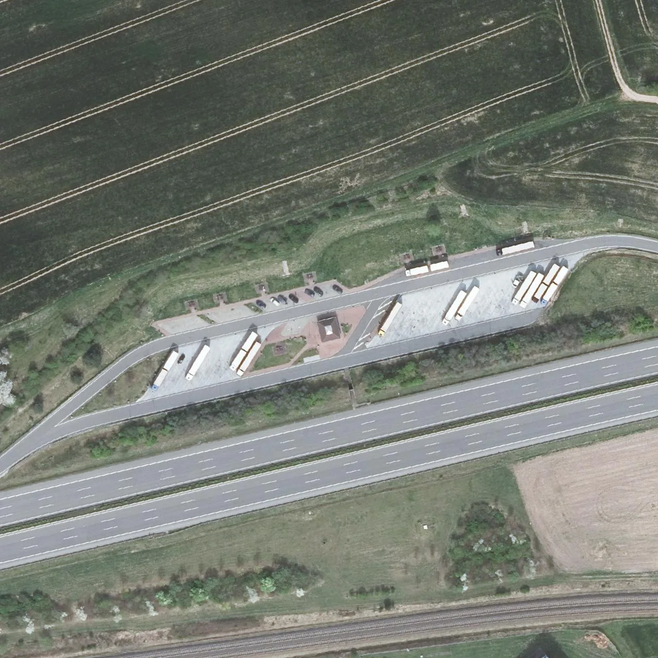 Aerial photo (orthophoto) of truck parking Rodablick Nord from 2024