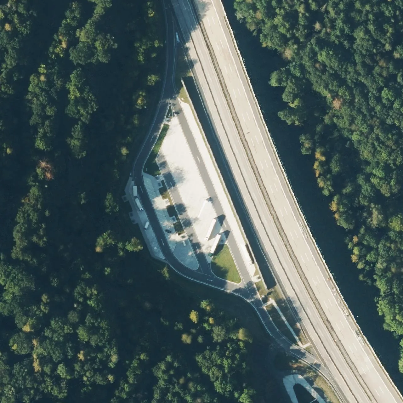 Aerial photo (orthophoto) of truck parking Gaulskopf from 2024