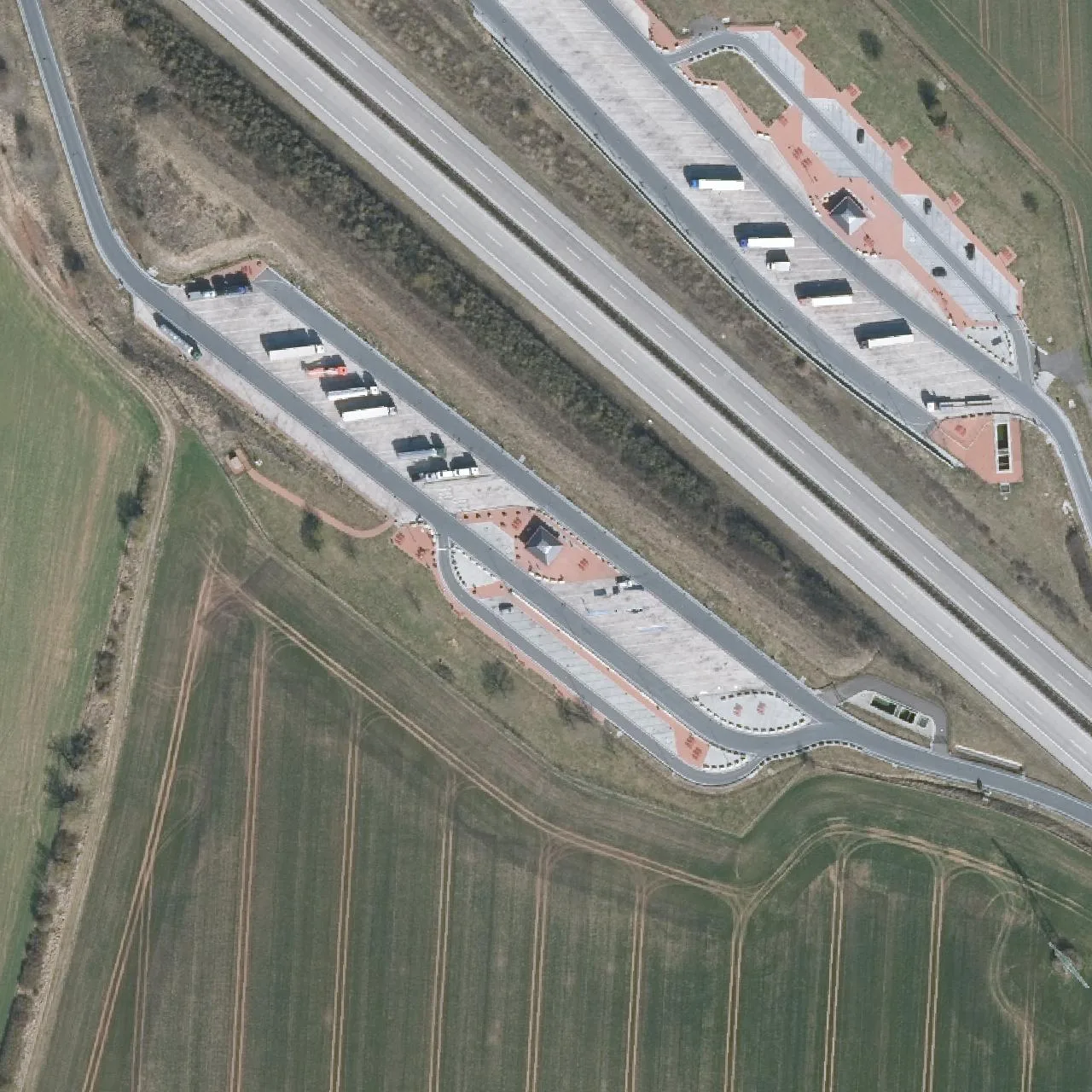 Aerial photo (orthophoto) of truck parking Kesselberg Süd from 2025