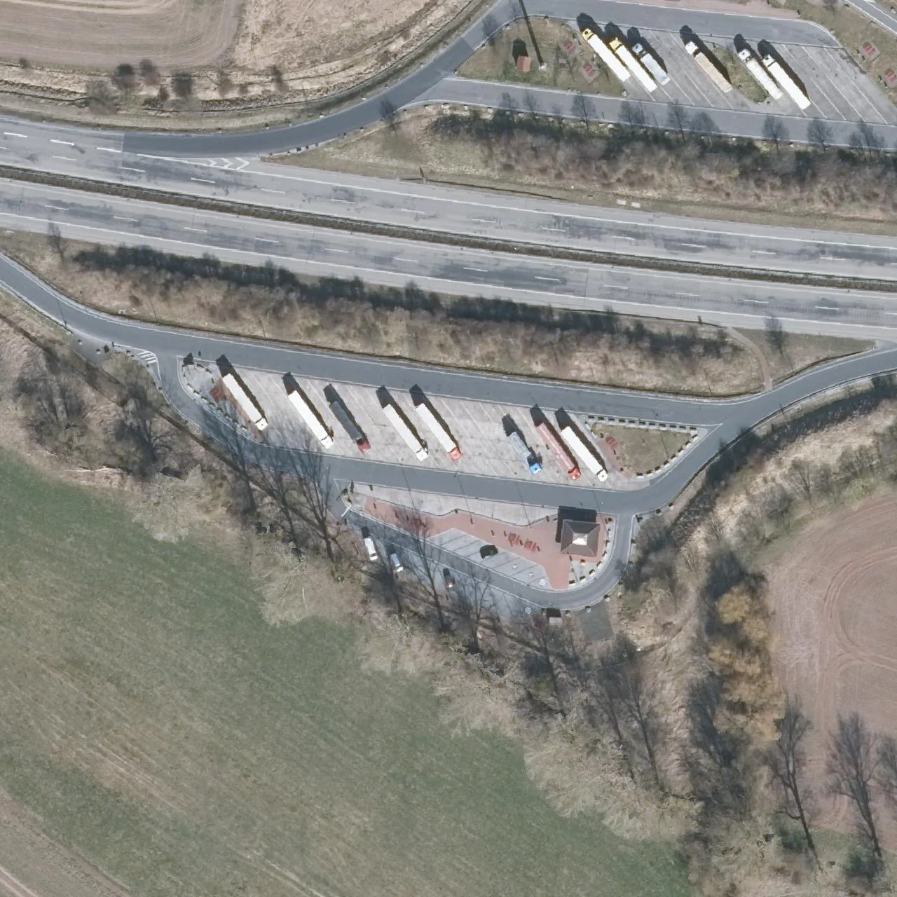 Aerial photo (orthophoto) of truck parking Galgenberg Süd from 2025