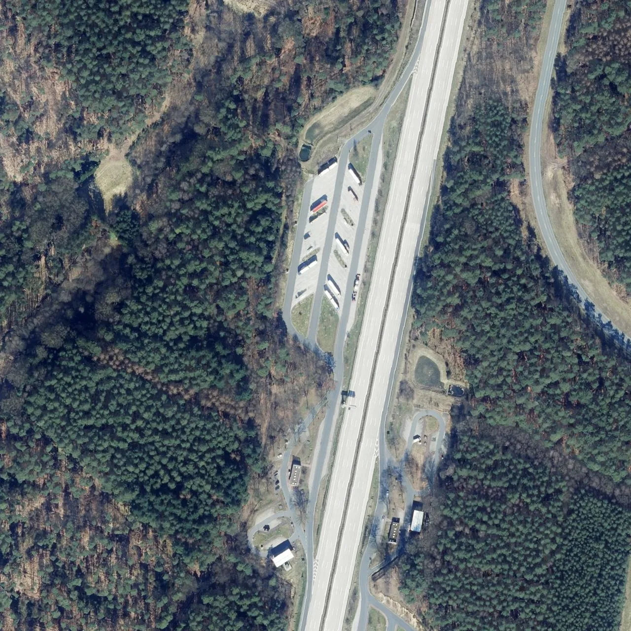 Aerial photo (orthophoto) of truck parking Wolfsgrund West from 2024