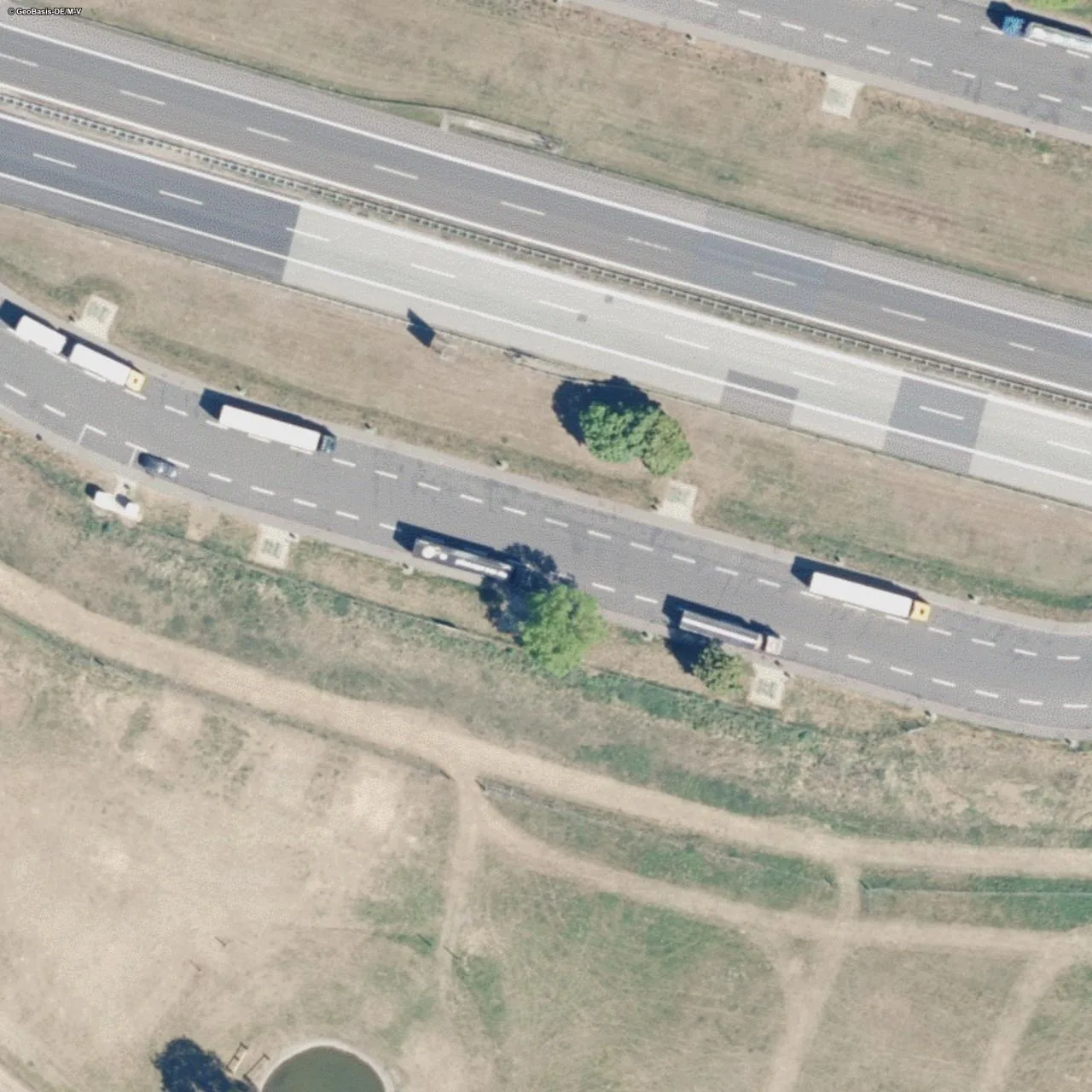 Aerial photo (orthophoto) of truck parking Blievenstorf Süd from 2025