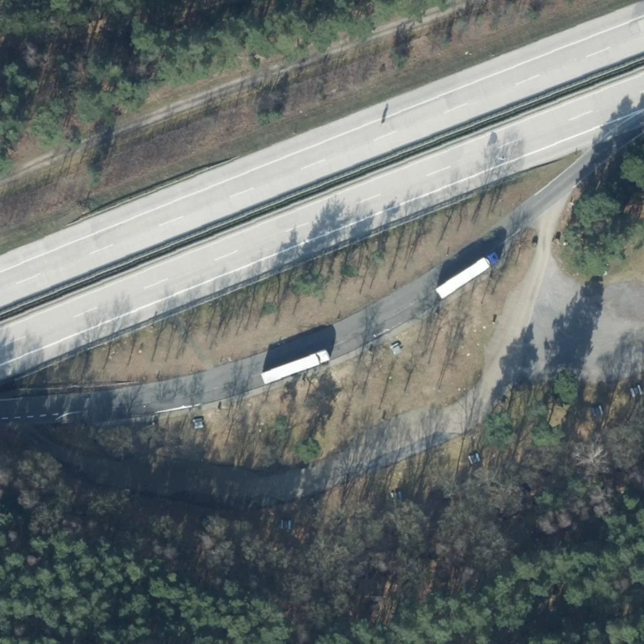 Aerial photo (orthophoto) of truck parking NI 24 Süd bei km 146,7 from 2023