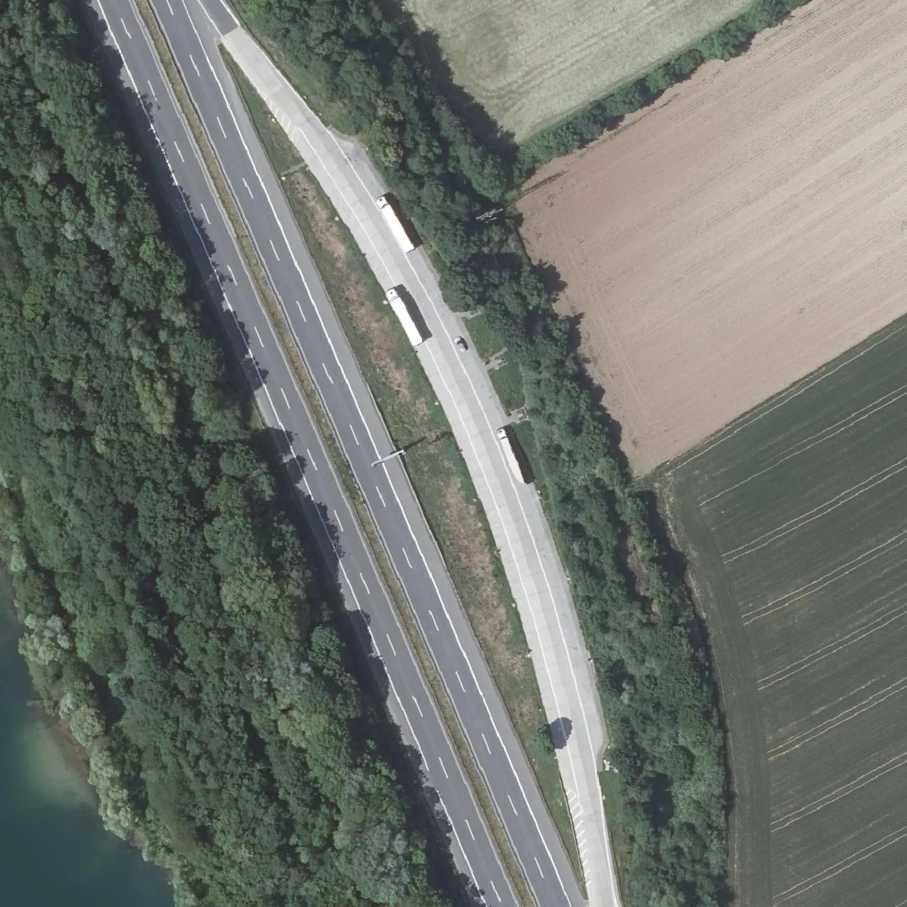 Aerial photo (orthophoto) of truck parking Kälberpfad from 2023