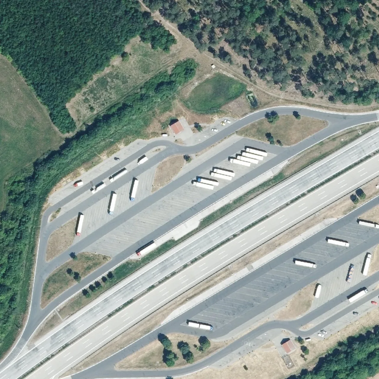 Aerial photo (orthophoto) of truck parking Wendgräben from 2023