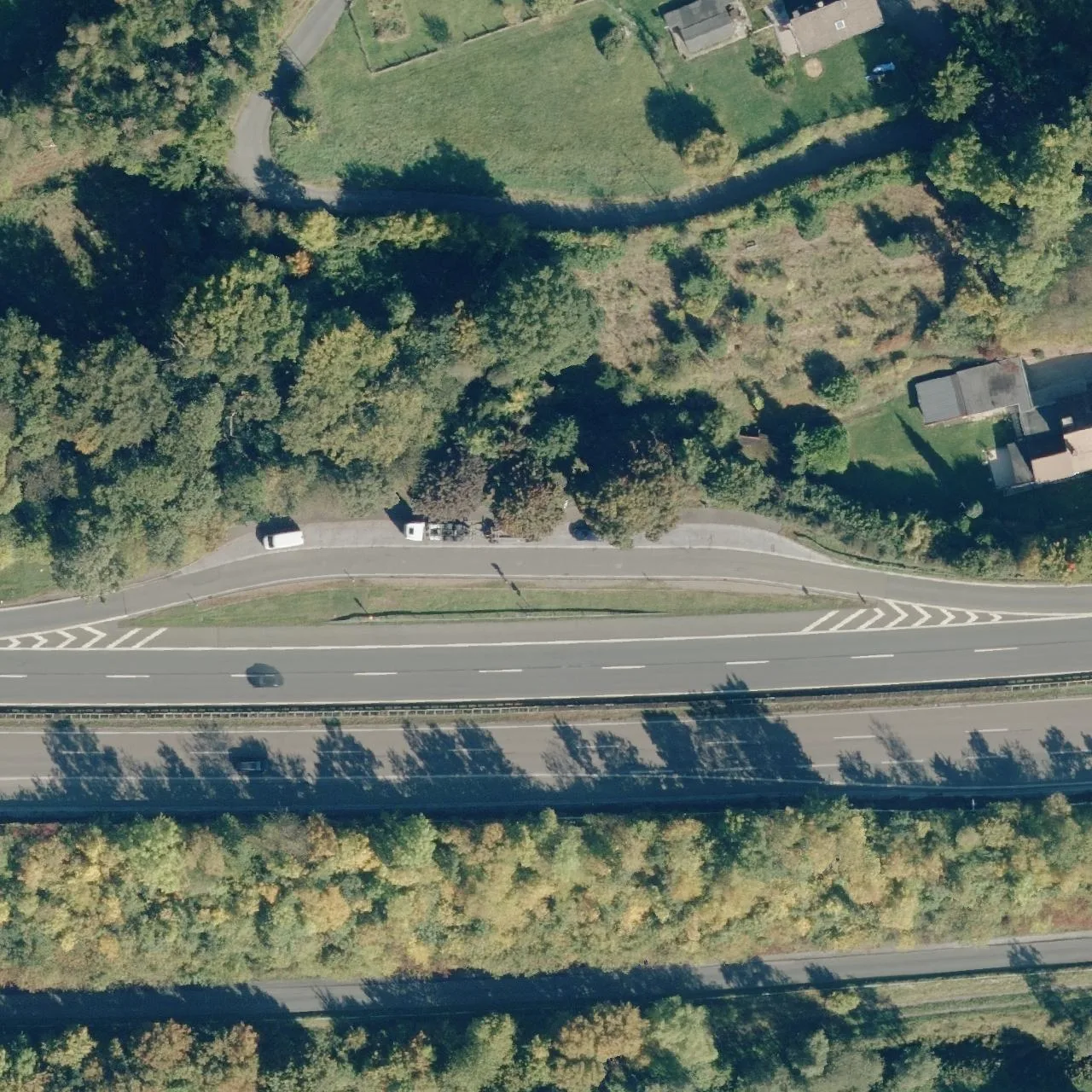 Aerial photo (orthophoto) of truck parking Heimberg from 2023