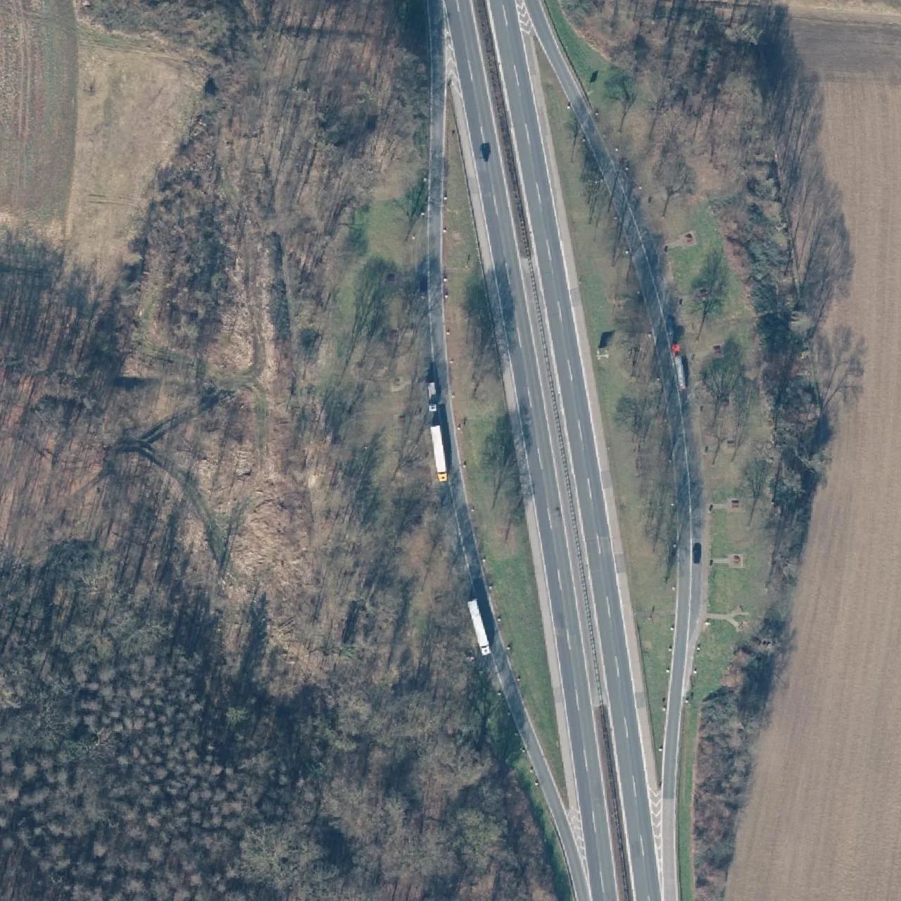 Aerial photo (orthophoto) of truck parking Overberger Busch from 2025
