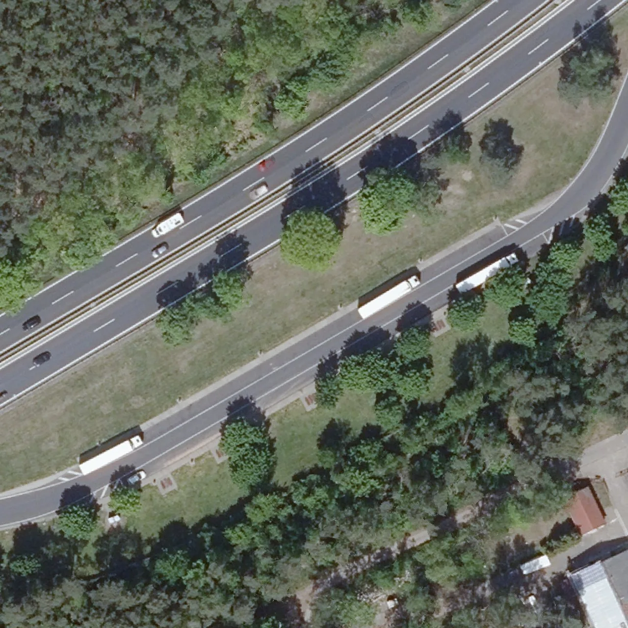 Aerial photo (orthophoto) of truck parking RA A10 km 121,09 Ri. Nord from 2024