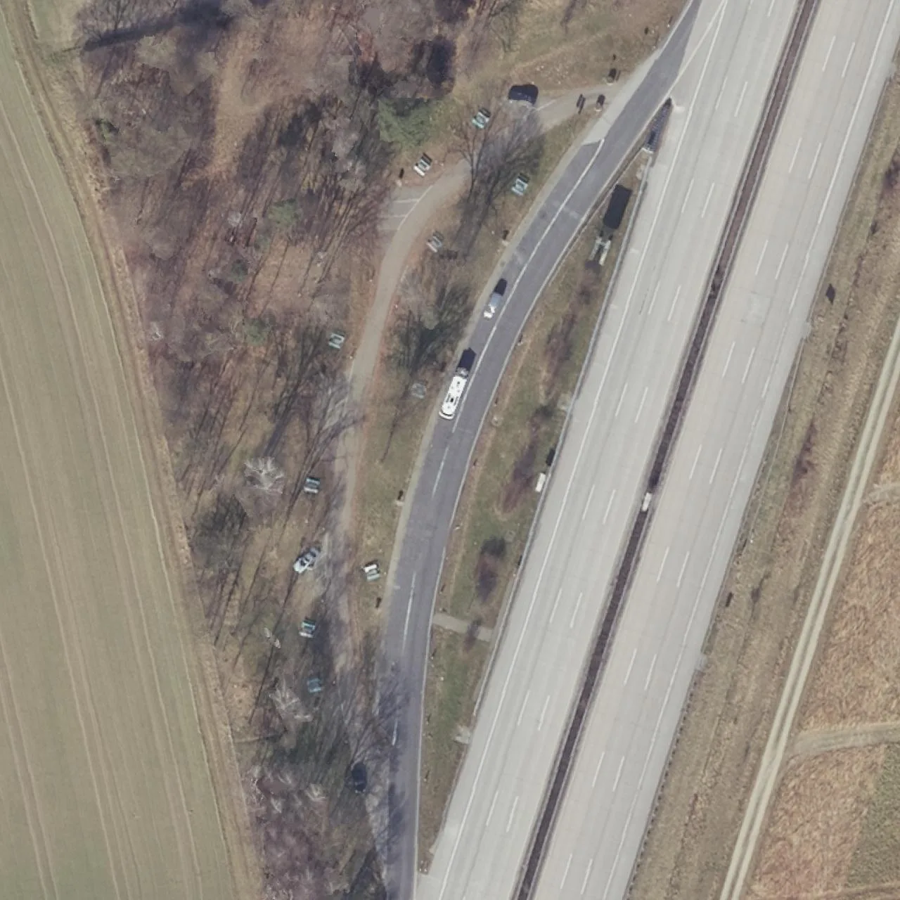 Aerial photo (orthophoto) of truck parking Garterfeld Nord from 2025