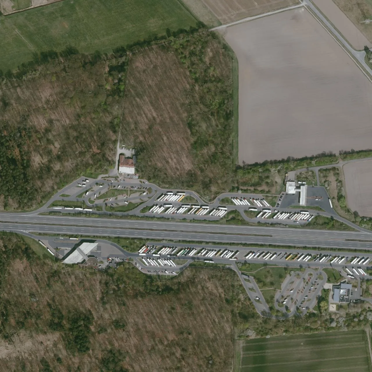 Aerial photo (orthophoto) of truck parking Zweidorfer Holz Nord from 2025