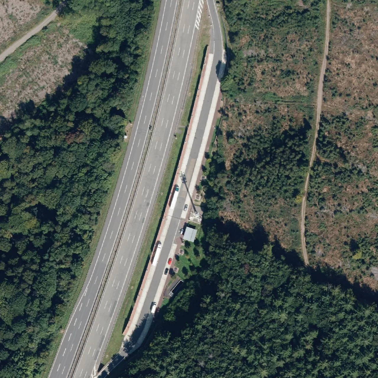 Aerial photo (orthophoto) of truck parking Rothenstein from 2023