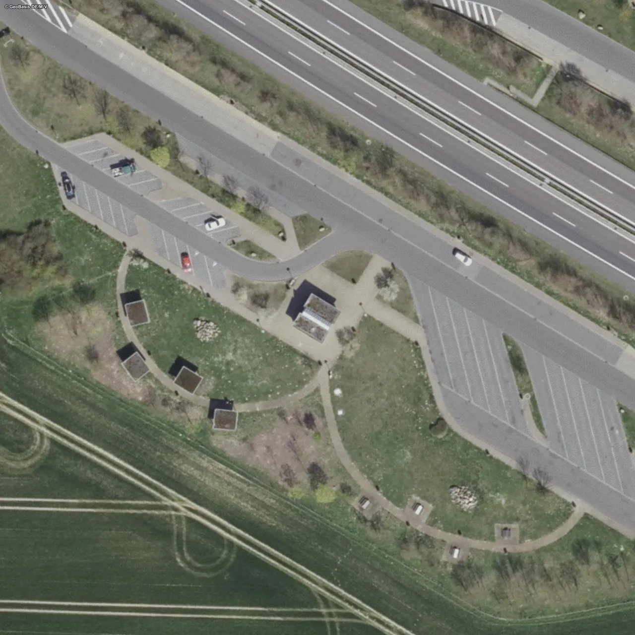 Aerial photo (orthophoto) of truck parking Ravensmühle Süd from 2023