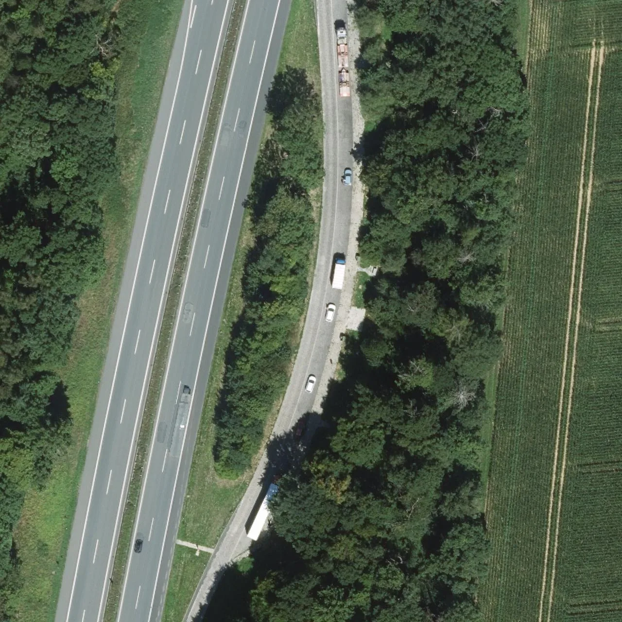 Aerial photo (orthophoto) of truck parking Jobsttaler Hof from 2023