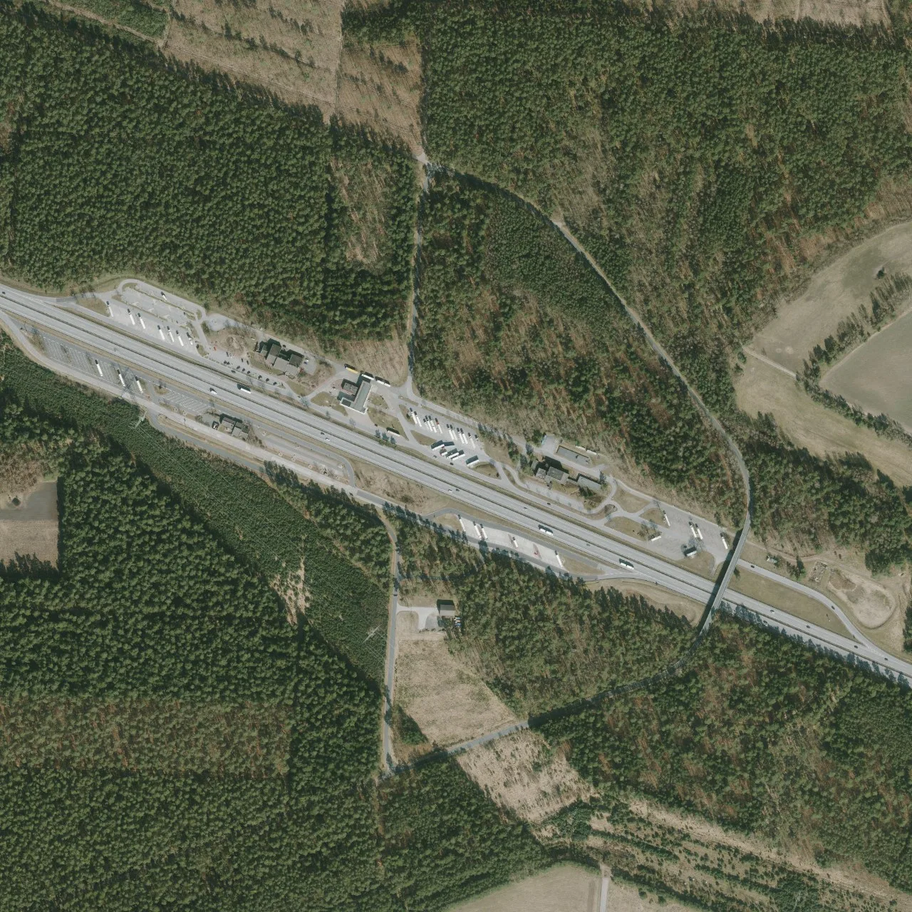 Aerial photo (orthophoto) of truck parking Gudow Nord from 2025