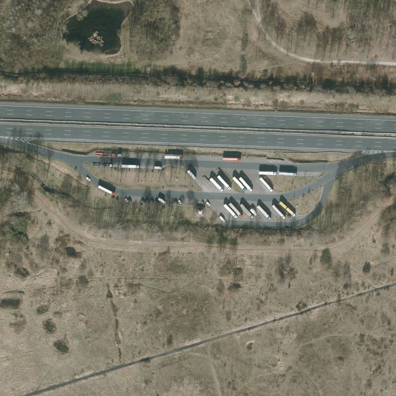 Aerial photo (orthophoto) of truck parking Vahrenheide Süd from 2022