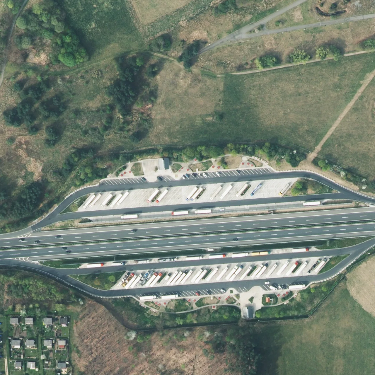 Aerial photo (orthophoto) of truck parking Am Eichelberg Nord from 2024