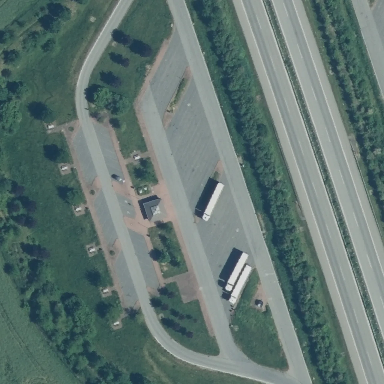 Aerial photo (orthophoto) of truck parking Pappelgrund West from 2024