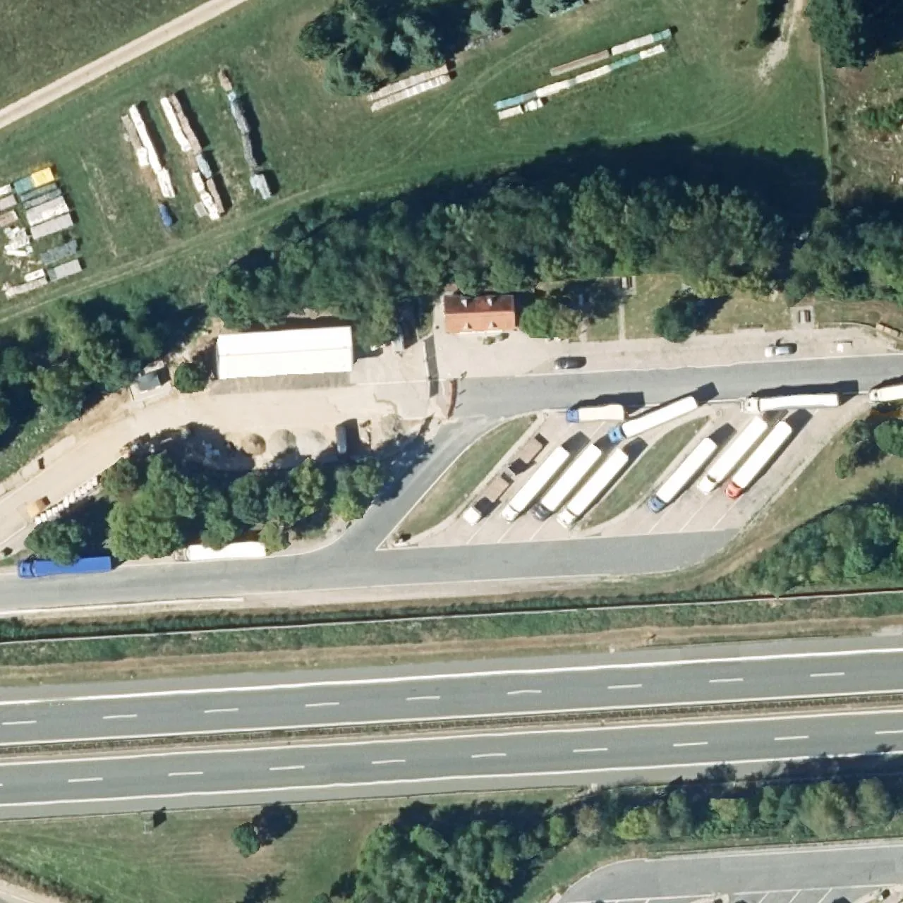 Aerial photo (orthophoto) of truck parking Steinsäcker Nord from 2023