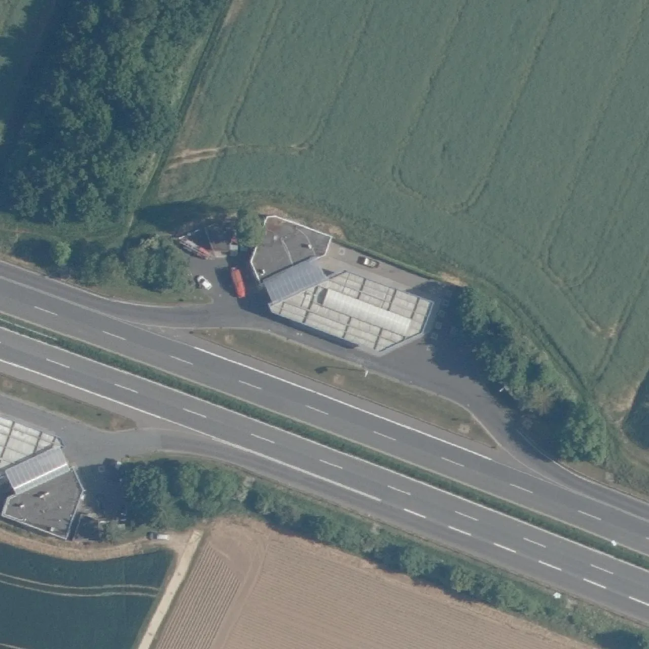 Aerial photo (orthophoto) of truck parking Bad Homburg Nord from 2023