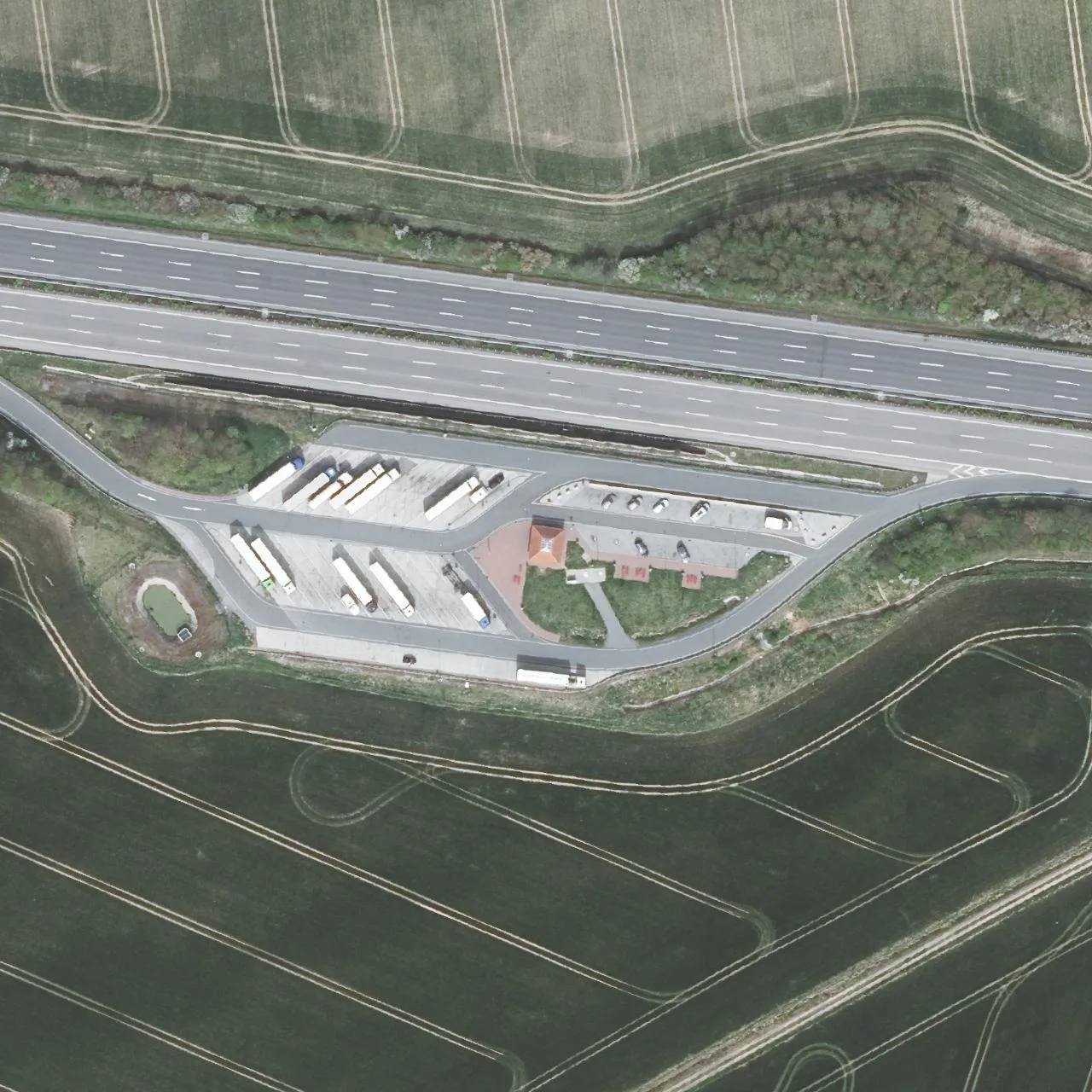 Aerial photo (orthophoto) of truck parking Rodablick Süd from 2024
