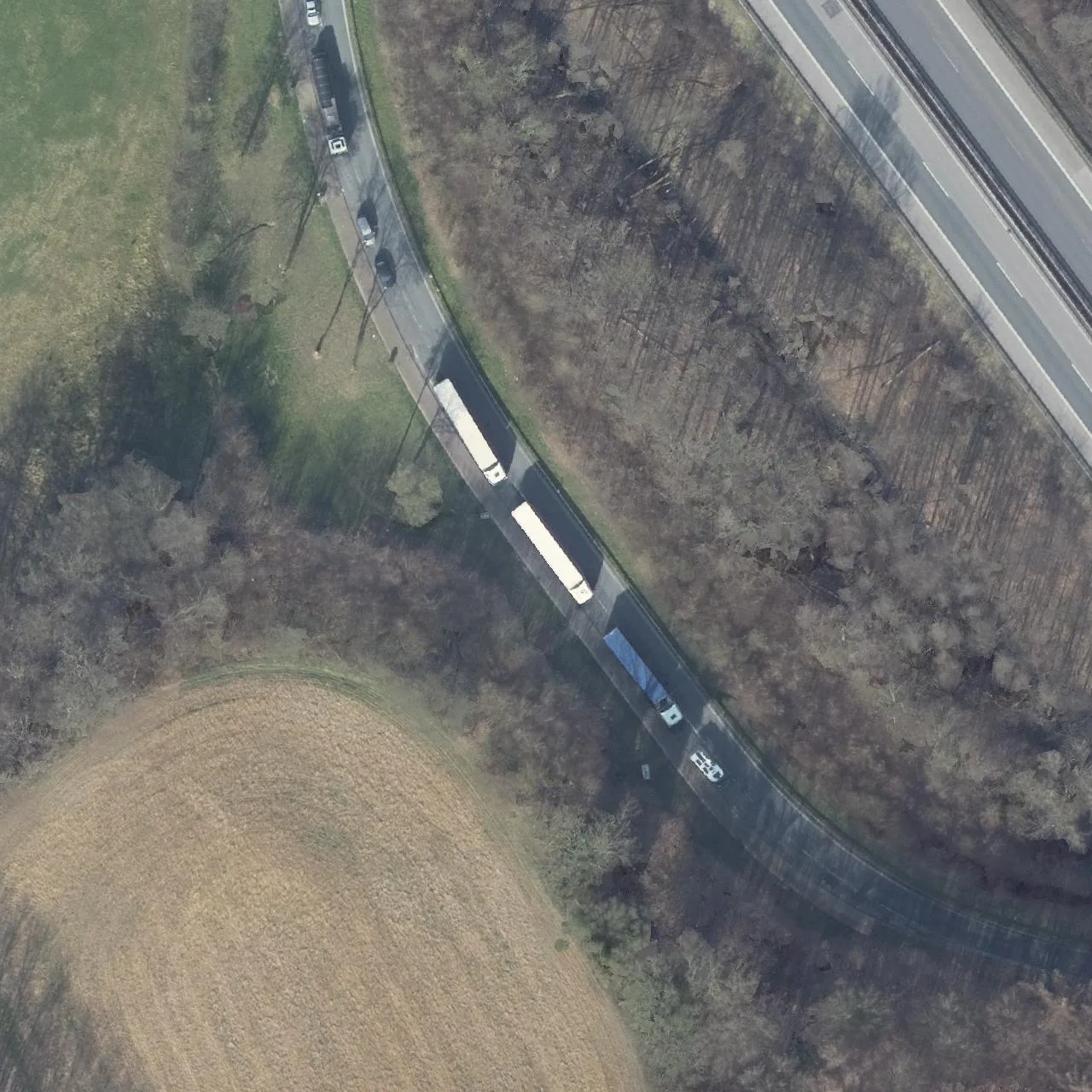 Aerial photo (orthophoto) of truck parking Auf der Heide from 2025