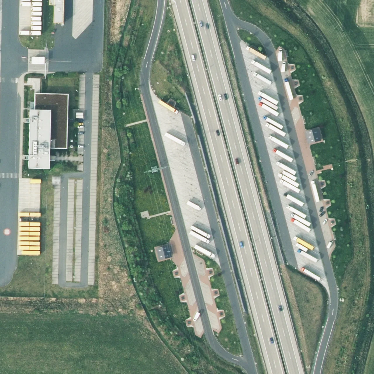 Aerial photo (orthophoto) of truck parking Finkenberg West from 2024