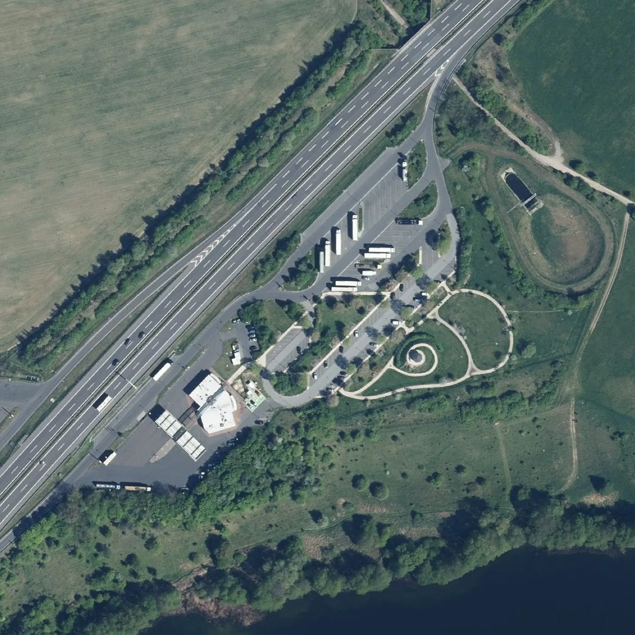 Aerial photo (orthophoto) of truck parking Buckowsee Ost from 2025