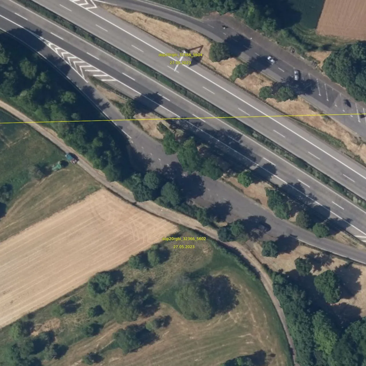 Luftbild (Orthofoto) des LKW-Parkplatzes Hassel aus dem Jahr 2023