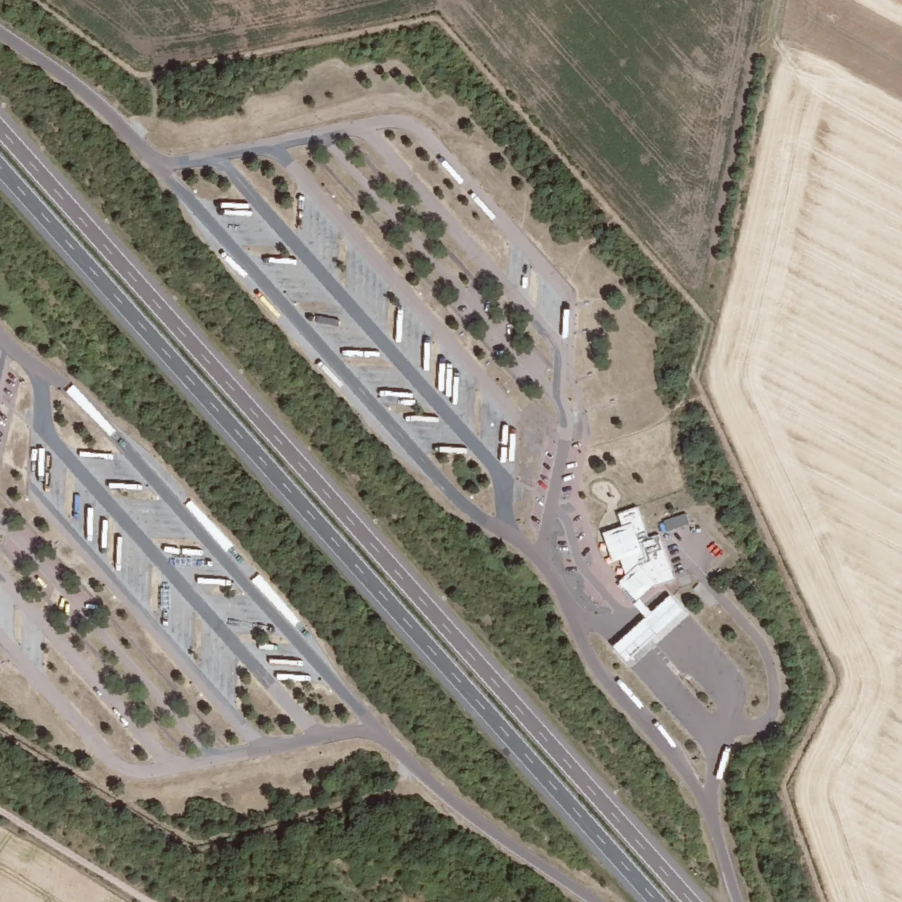 Aerial photo (orthophoto) of truck parking Plötzetal Ost from 2025