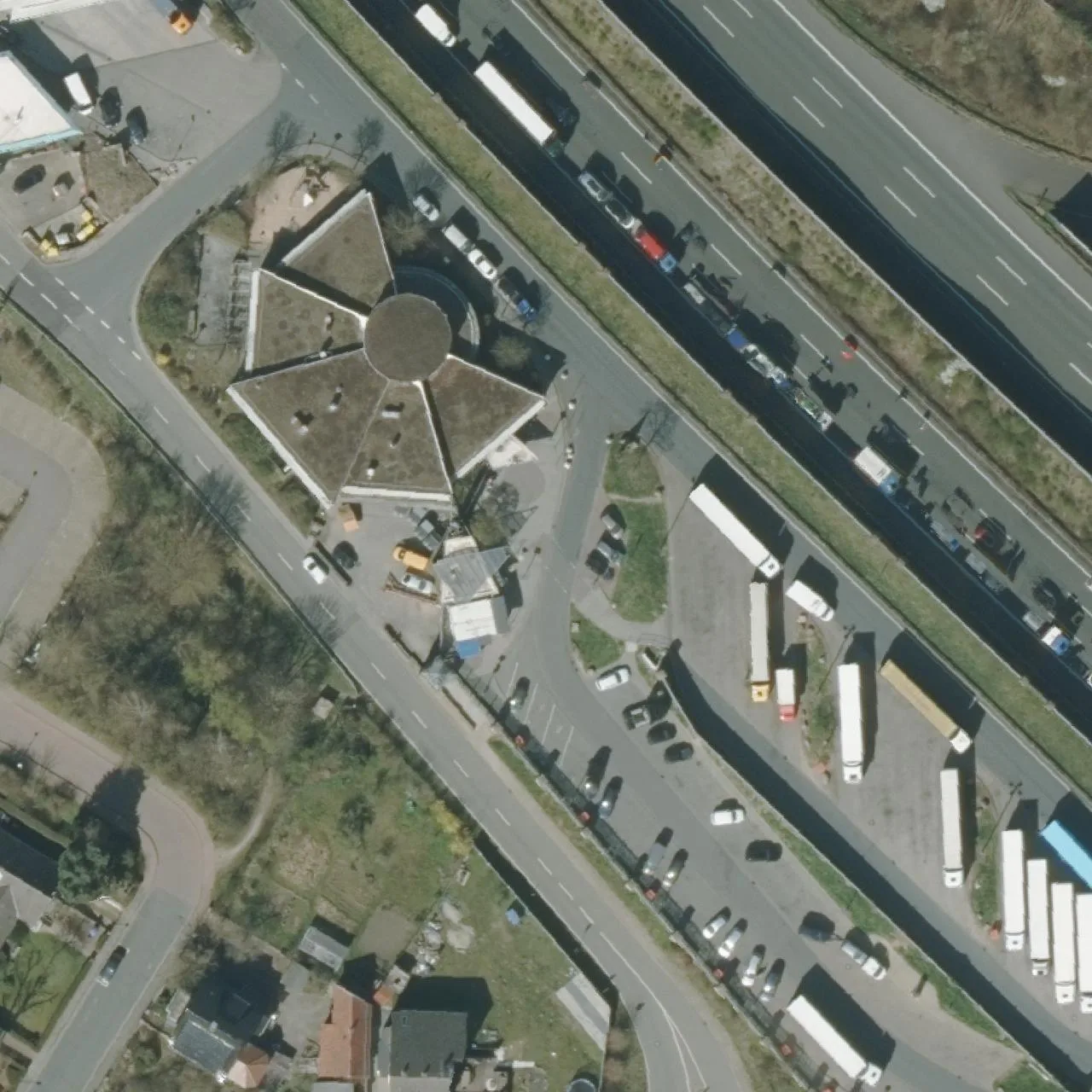 Aerial photo (orthophoto) of truck parking Helmstedt Süd from 2025