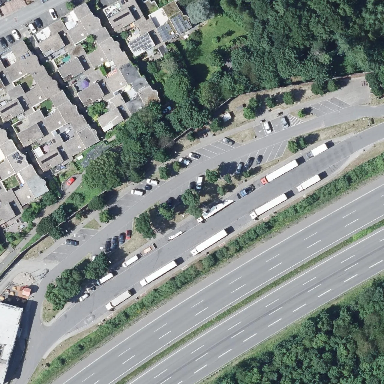 Aerial photo (orthophoto) of truck parking Ehrenberg from 2023
