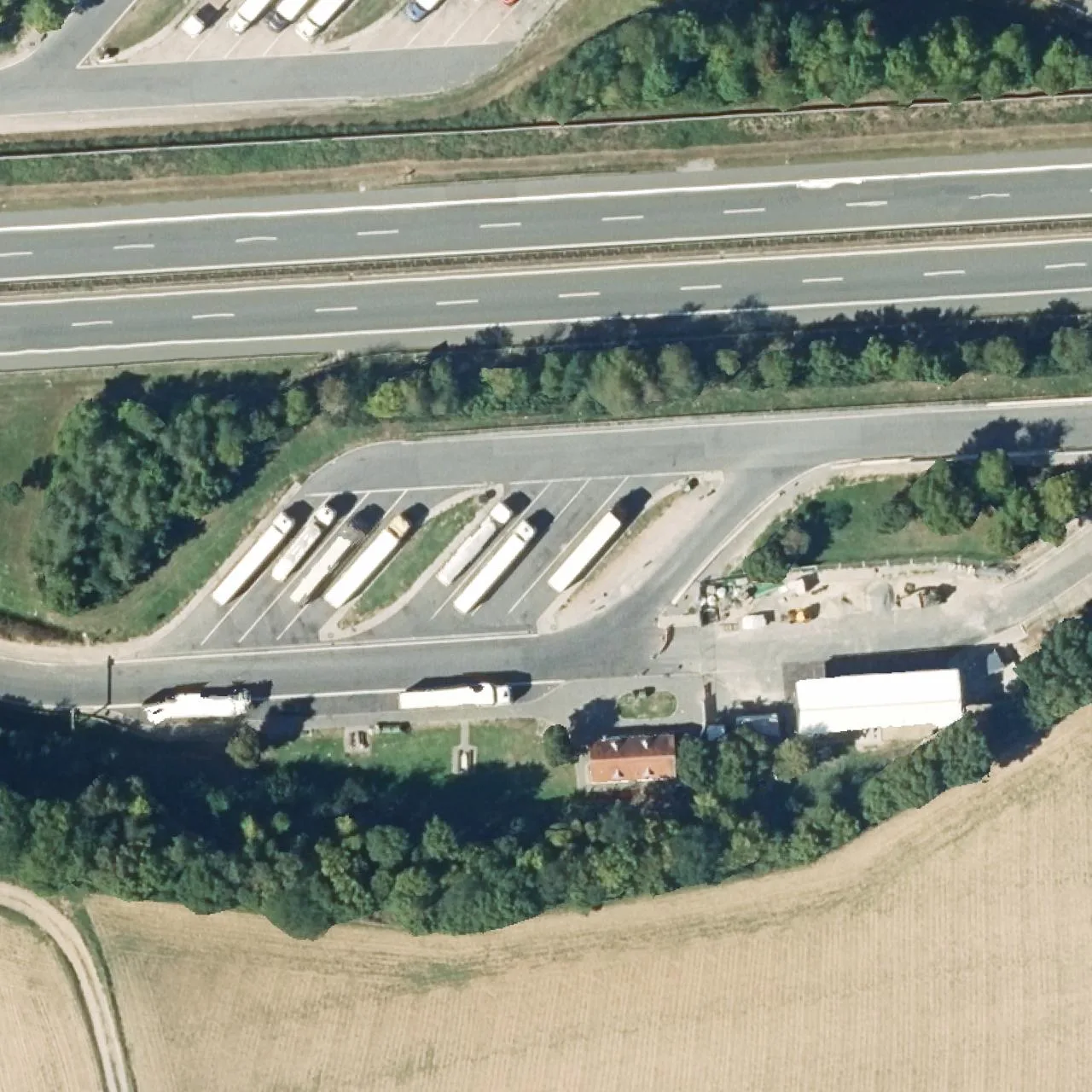 Aerial photo (orthophoto) of truck parking Steinsäcker Süd from 2023