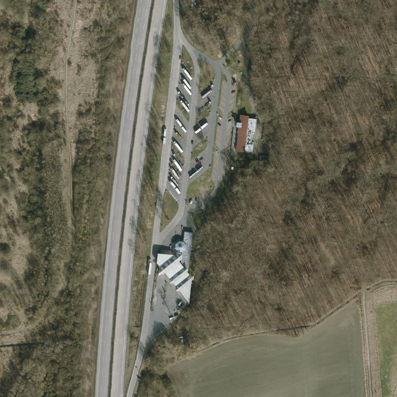 Aerial photo (orthophoto) of truck parking H-Wülferode Ost from 2022