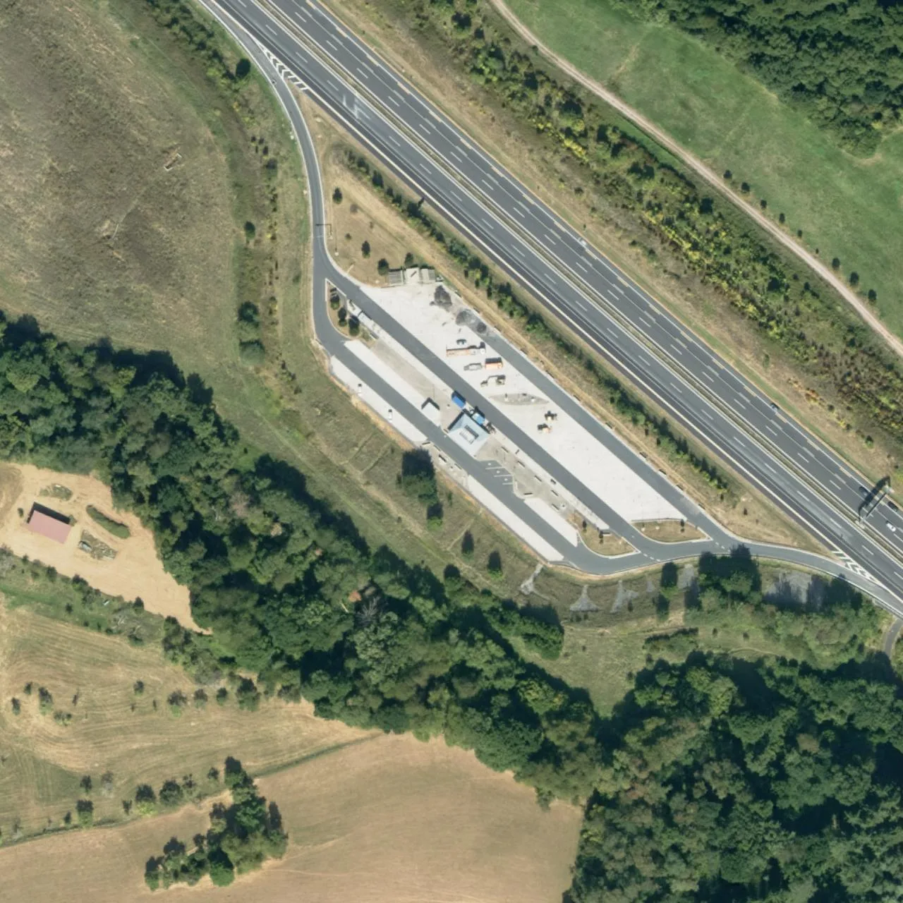 Aerial photo (orthophoto) of truck parking Röthenwald (bisher Lerchenrain Süd) from 2023