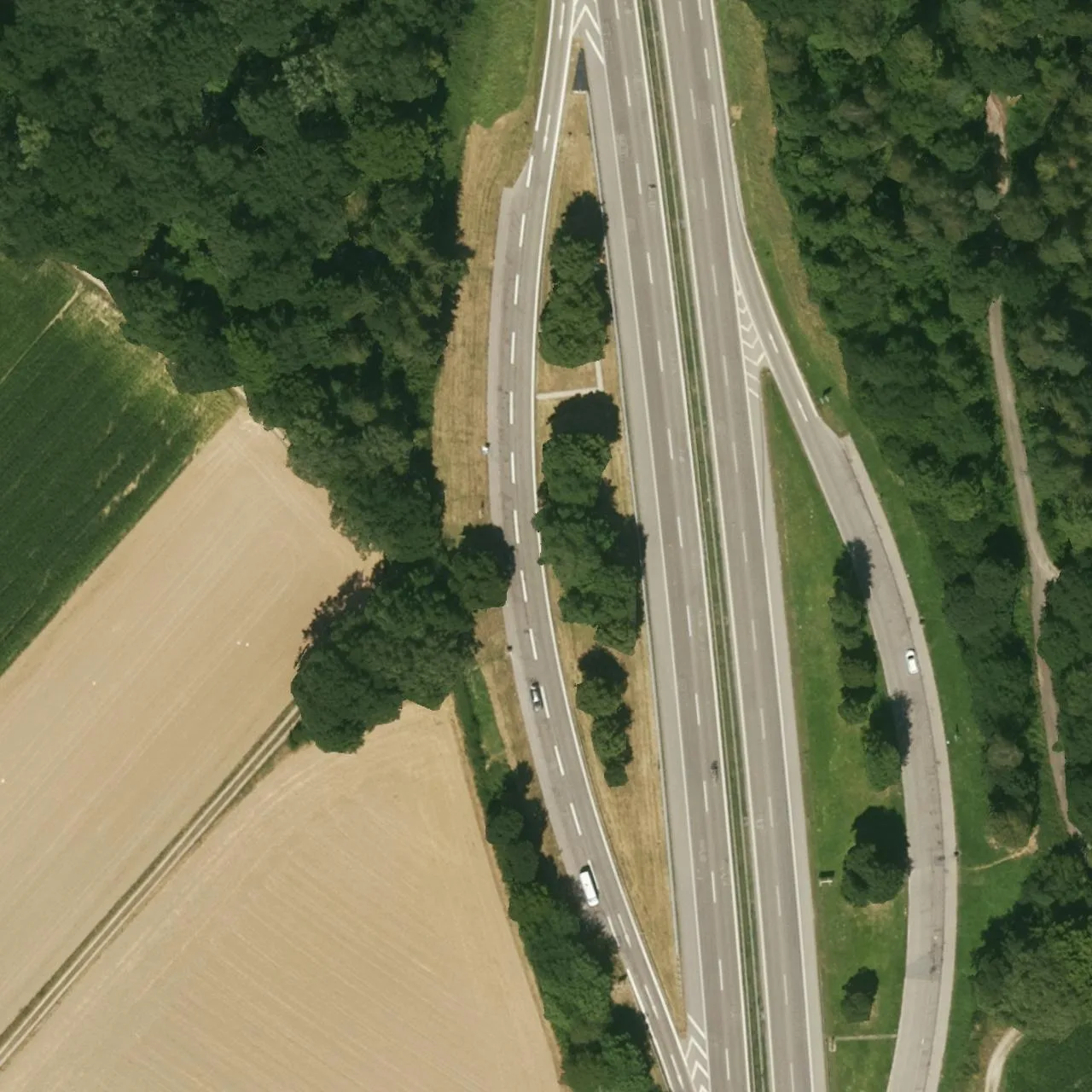 Aerial photo (orthophoto) of truck parking Reudelsberger Forst-West from 2022