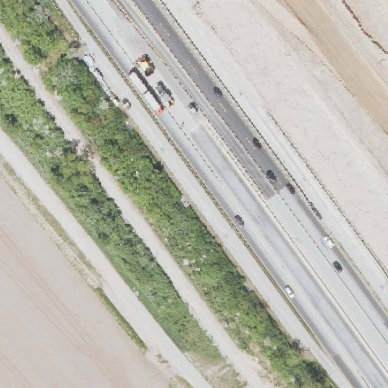 Aerial photo (orthophoto) of truck parking Rade West from 2024