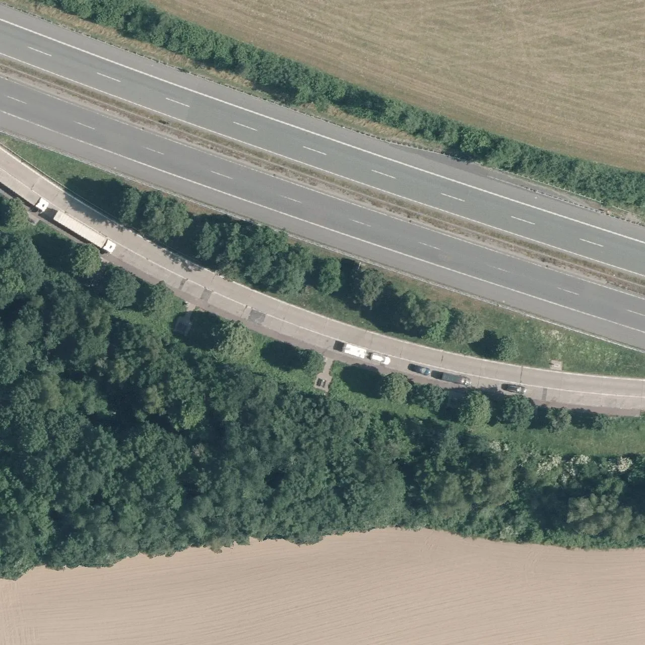 Aerial photo (orthophoto) of truck parking Großmicke from 2023