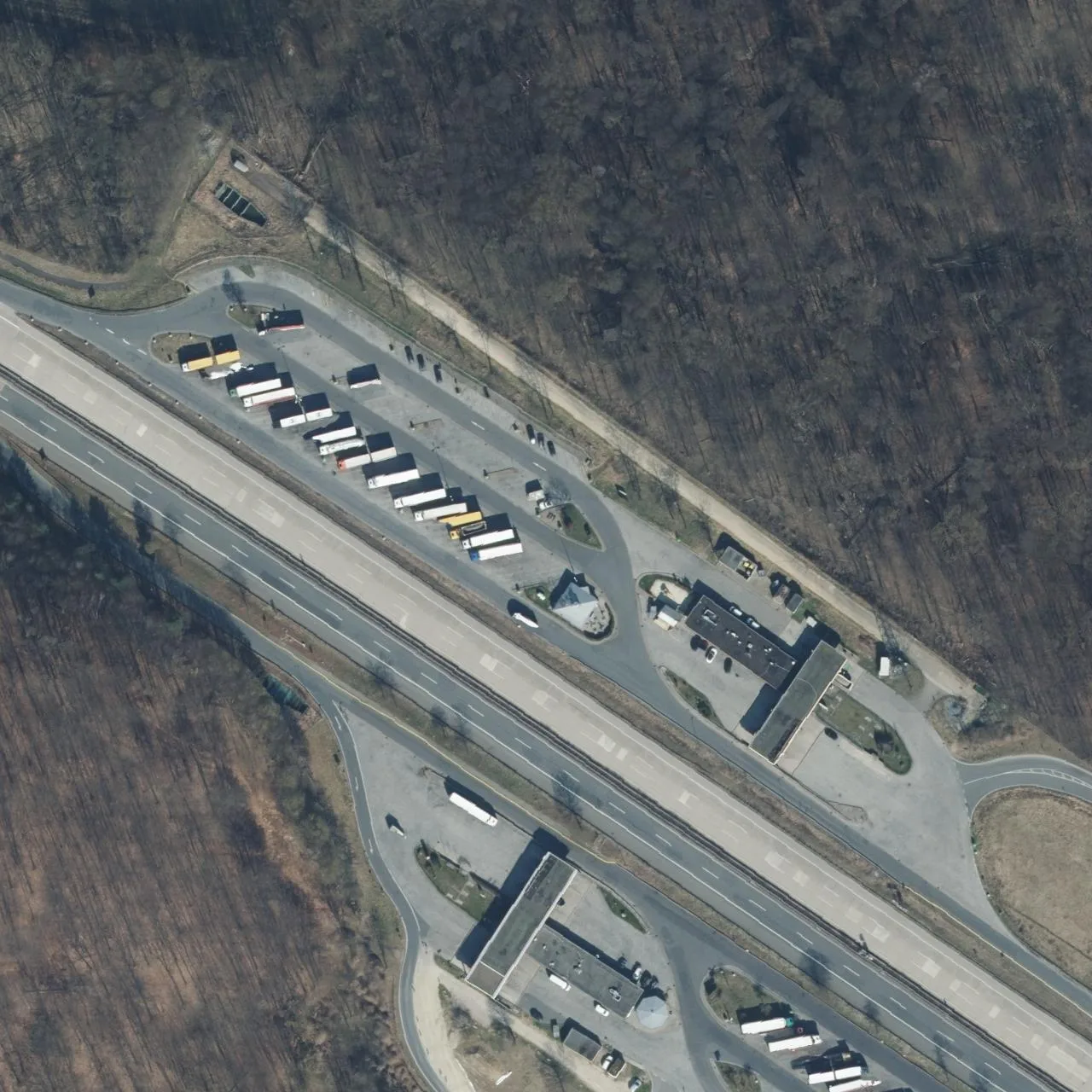 Aerial photo (orthophoto) of truck parking Hildesheimer Börde Ost from 2025