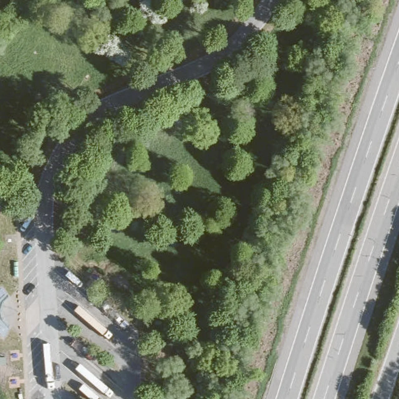 Aerial photo (orthophoto) of truck parking Rumohr West from 2025