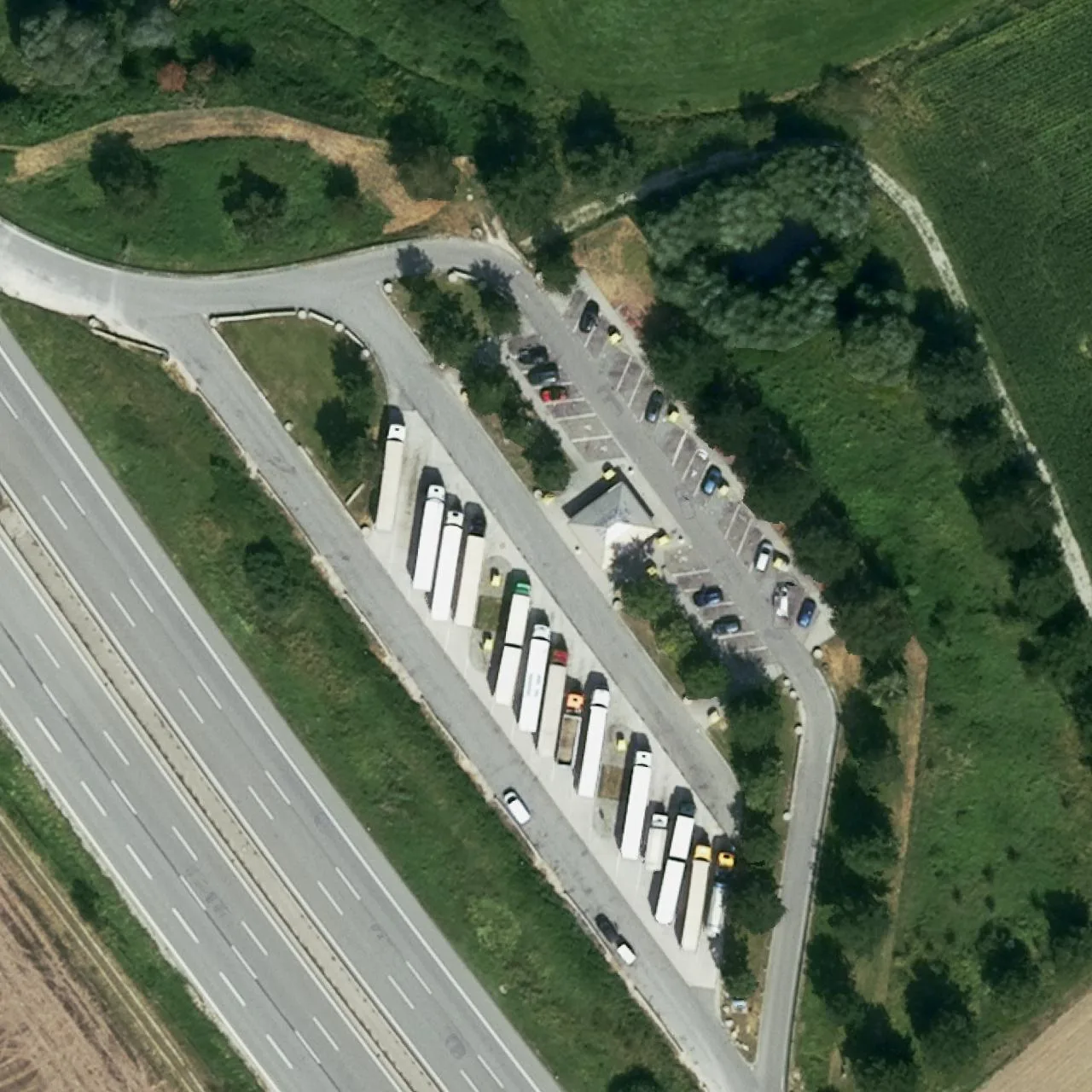 Aerial photo (orthophoto) of truck parking Fuchsberg Ost from 2022