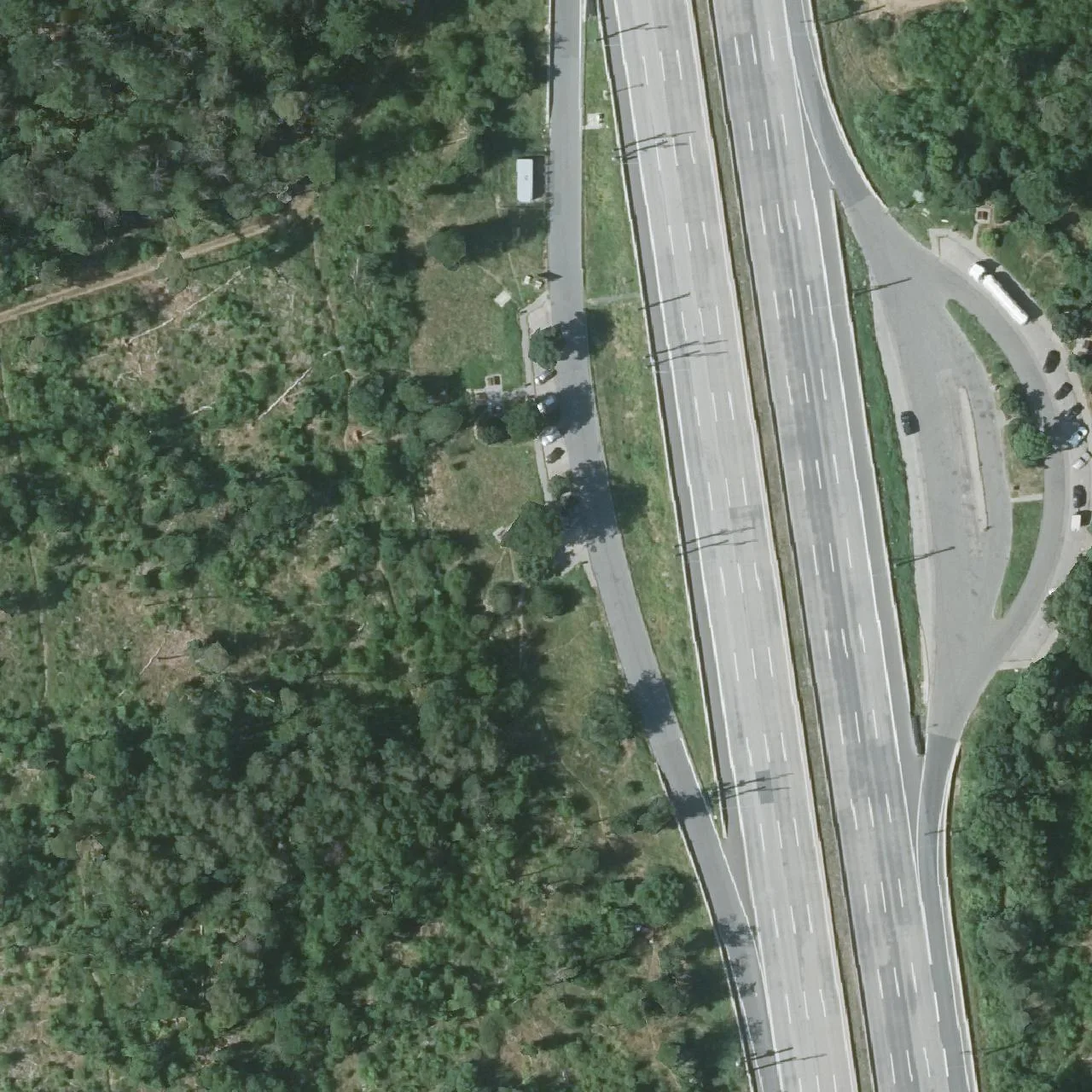Aerial photo (orthophoto) of truck parking Bornbruch West from 2023